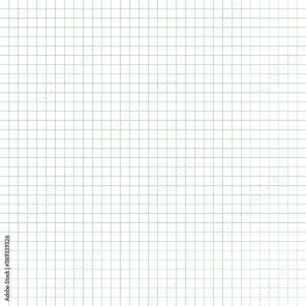 Fototapeta  green Grid, mesh. Plotting paper, graph paper and coordinate paper texture, pattern. isolated on white background.  Graphing Paper For Education, Drawing Projects. Classic, vector illustration. EPS10