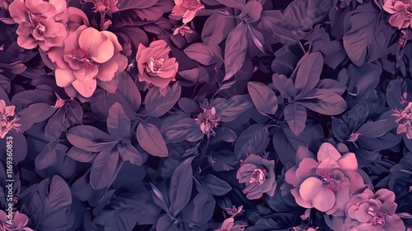 Obraz Mauve purple seamless pattern wallpaper