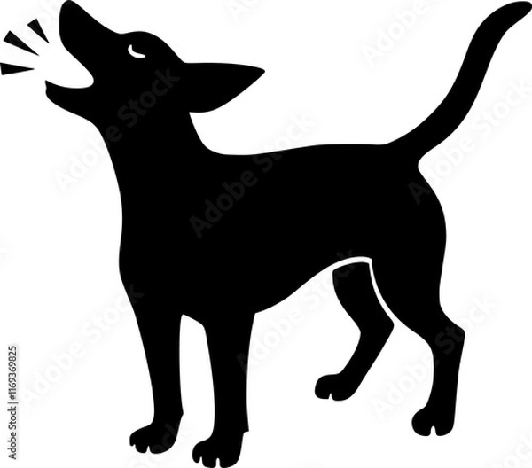 Obraz Dog barking black vector icon isolated on a transparent background.