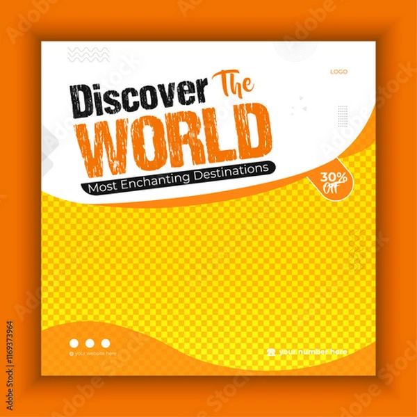 Obraz Traveling social media post banner template design