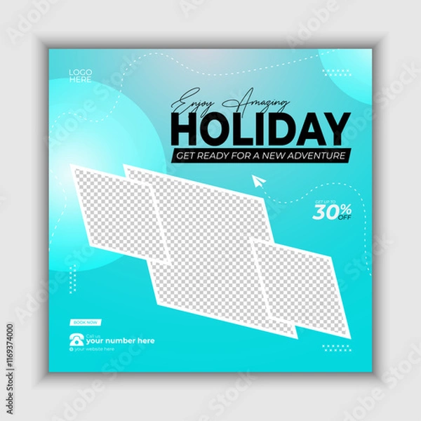 Obraz Modern social media post template with travel theme.