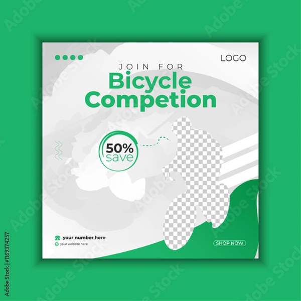 Obraz social media post cycling with modern style design for advertising.