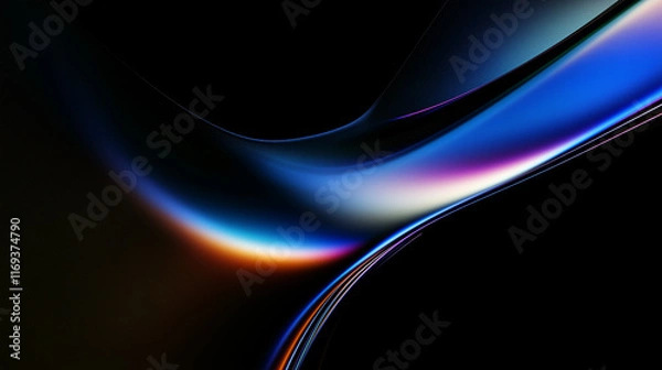 Fototapeta Abstract minimalist design, colorful glass shape, 3d render