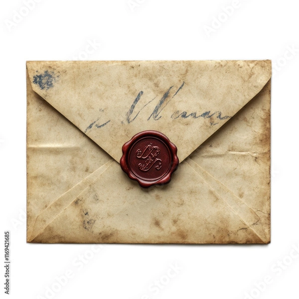 Obraz Vintage Envelope with Wax Seal and Handwritten Lettering