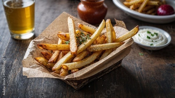 Fototapeta Patatine fritte in un piatto 
