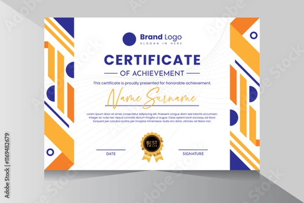 Fototapeta Abstract graduation certificate border template design