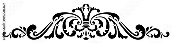 Fototapeta Baroque style ornament. Decorative stencil for applying paint and decorative coatings. Interior and exterior design, fabric and furniture decoration. Plotter or laser cutting.