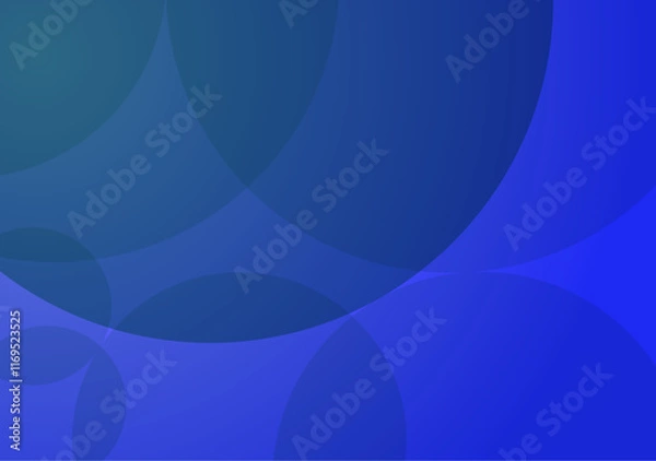 Obraz An abstract blue background with circles showcases vibrant, overlapping circles that add visual interest and a sense of movement.