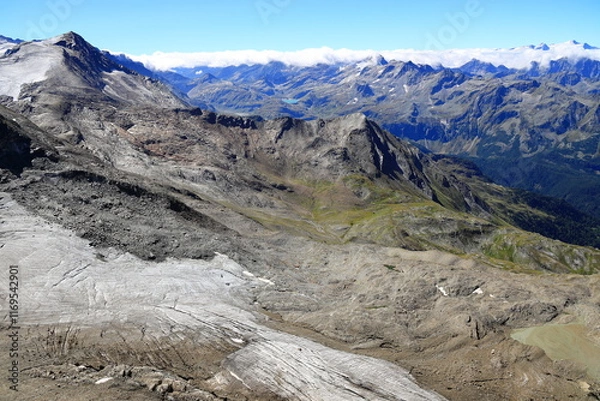 Obraz View of the Austrian Alps from Mount Kitzsteinhorn. Austria, Europe.
