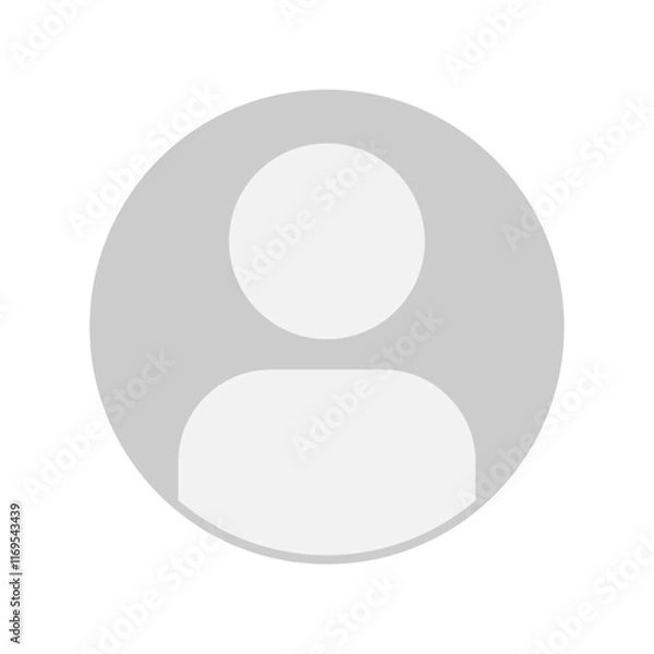 Fototapeta Vector flat illustration in grayscale. Avatar, user profile, person icon, gender neutral silhouette, profile picture. Suitable for social media profiles, icons, screensavers and as a template.