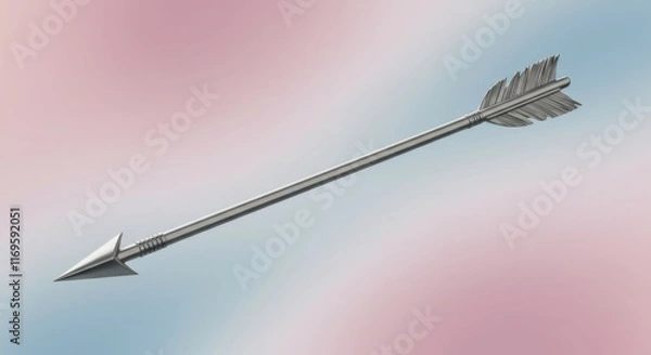 Fototapeta Archer's Archery Arrow flying through the air, Pointing, Soft pastel  abstract background texture with gradients