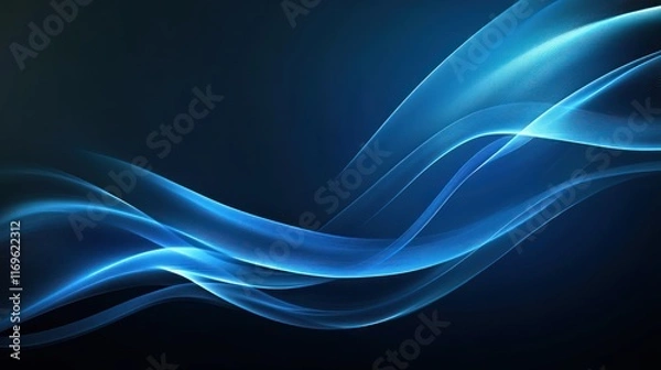 Fototapeta Abstract Blue Waves Dark Background Design