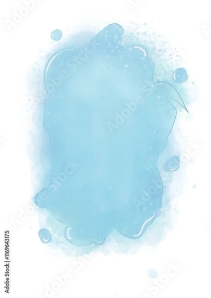 Fototapeta Speach cloud made in watercolor style empty space blue