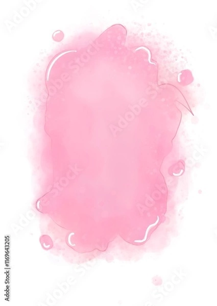 Fototapeta Speech cloud made in watercolor style pink