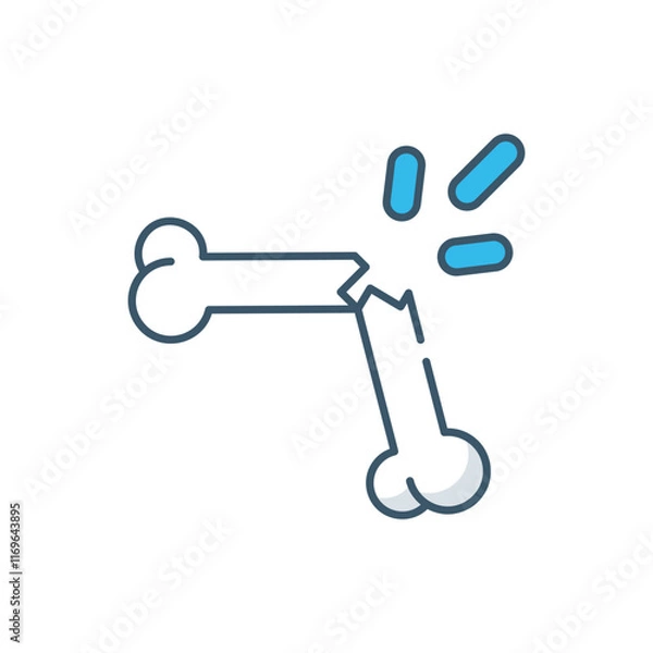 Fototapeta Cracked Bone vector icon