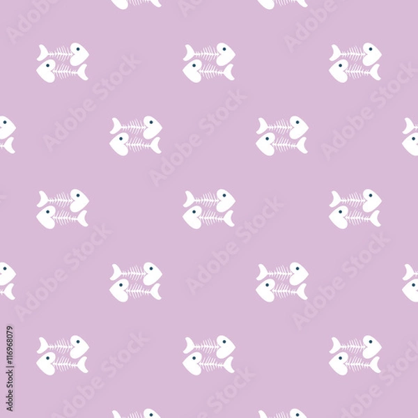 Obraz stylish Abstract vector pattern with simply the skeletons of fish.