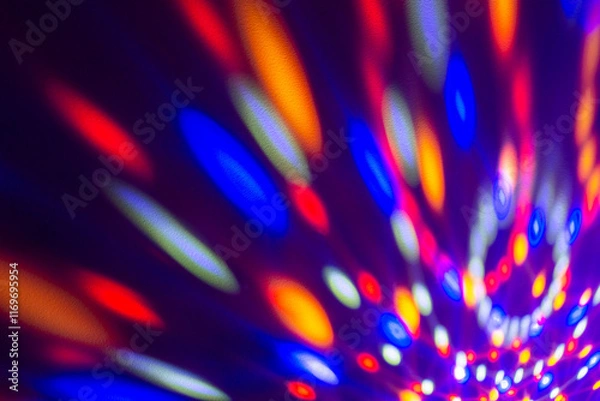 Fototapeta Lighting effects on the wall generated by rotating disco ball