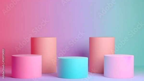 Fototapeta Bright pastel gradient background blending seamlessly for trendy modern visuals.