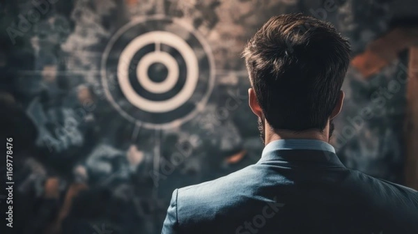 Fototapeta An image of a businessman holding or presenting the concept of Customer Relationship Management (CRM) in his hand, symbolizing the importance and focus on managing customer relationships.