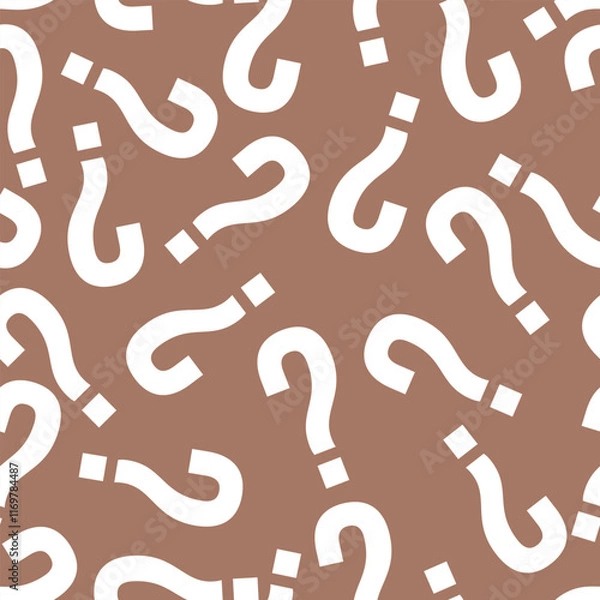 Fototapeta Seamless mocha brown and white question mark symbol pattern vector