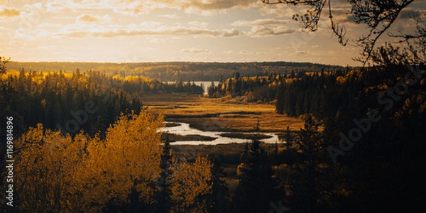 Obraz sunset over the lake