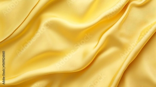 Fototapeta Smooth Yellow Fabric Draped in Soft Folds