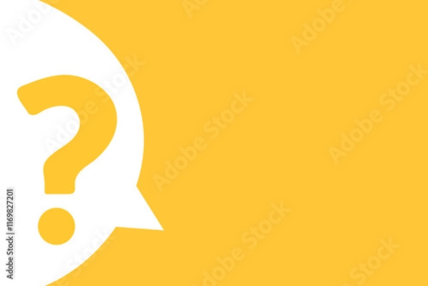 Obraz Yellow Background with Question Mark Speech Bubble
