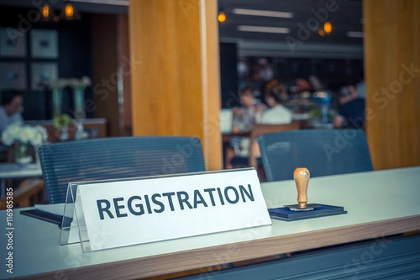 Fototapeta registration desk