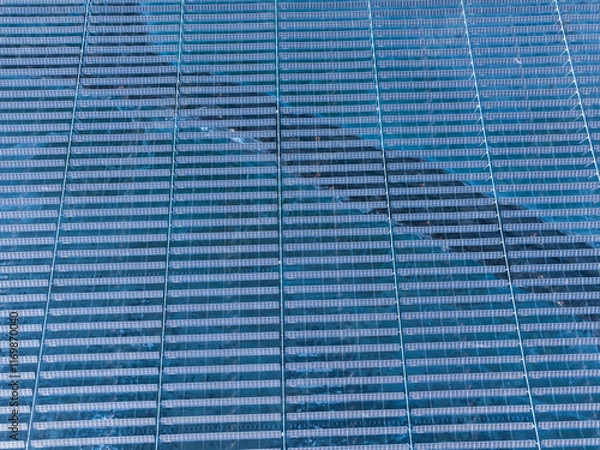 Fototapeta Drones capture large-scale photovoltaic panels on site
