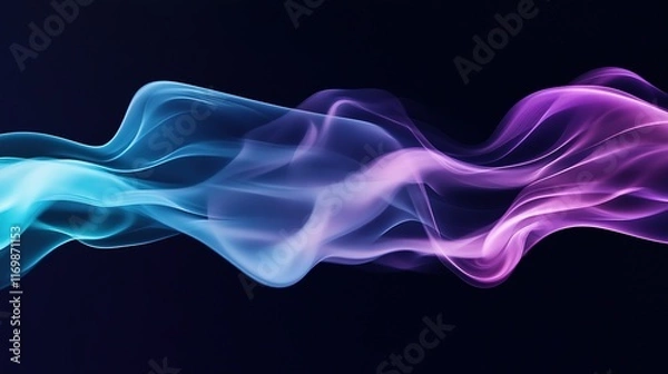 Fototapeta Black, dark blue, violet, purple, lilac, lavender, pink, white, teal, and turquoise abstract background with pastel, soft, and dusty tones. Featuring a lightline, color gradient ombre blur effect 