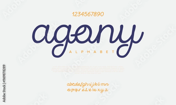 Fototapeta Agony handwrite font Calligraphy Logotype Script Brush Font Type Font lettering handwritten