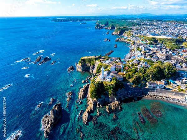 Fototapeta 大王埼灯台（三重県志摩市）