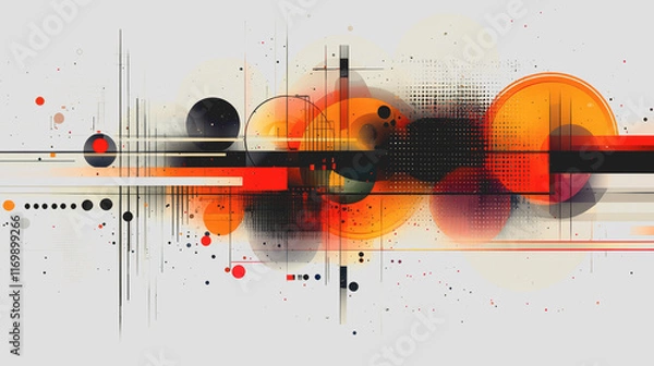 Fototapeta Vibrant Abstract Background Featuring Interconnected Circles and Lines in Vivid Colors Creating a Dynamic and Engaging Visual Experience Ideal for Modern Art and Design Projects