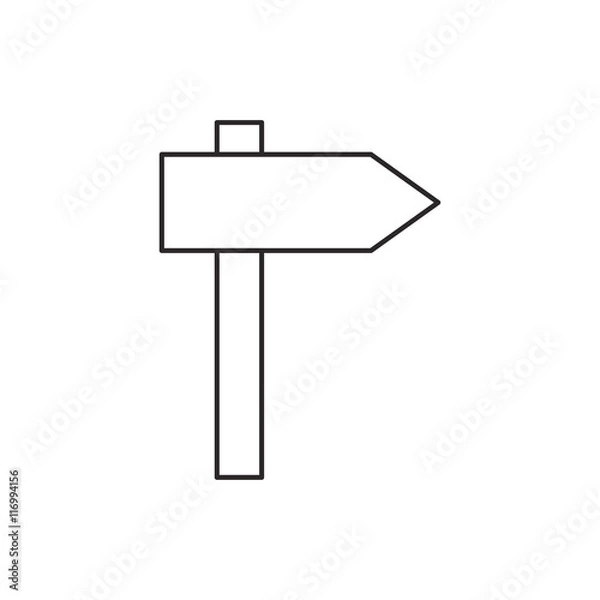 Fototapeta Outline guidepost icon isolated on white background