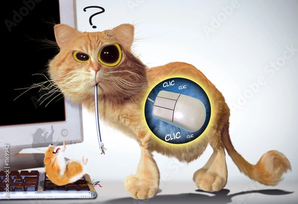 Fototapeta les chats aiment les souris