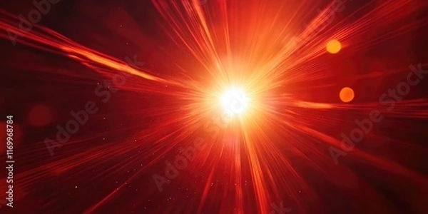 Fototapeta Red supernova explosion in space with vibrant energy.