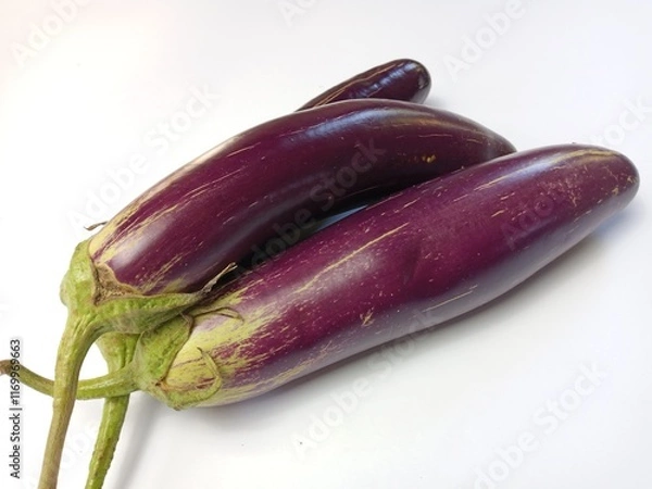 Fototapeta eggplants on white background