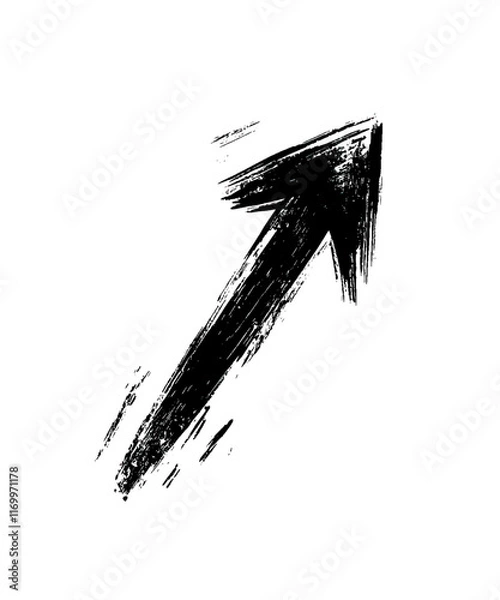 Fototapeta Vector hand drawn ink arrow sketch style Brush stroke of black arrows.