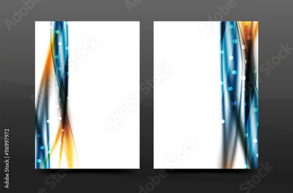 Fototapeta Swirl wave annual report for business correspondence letter. Flyer design