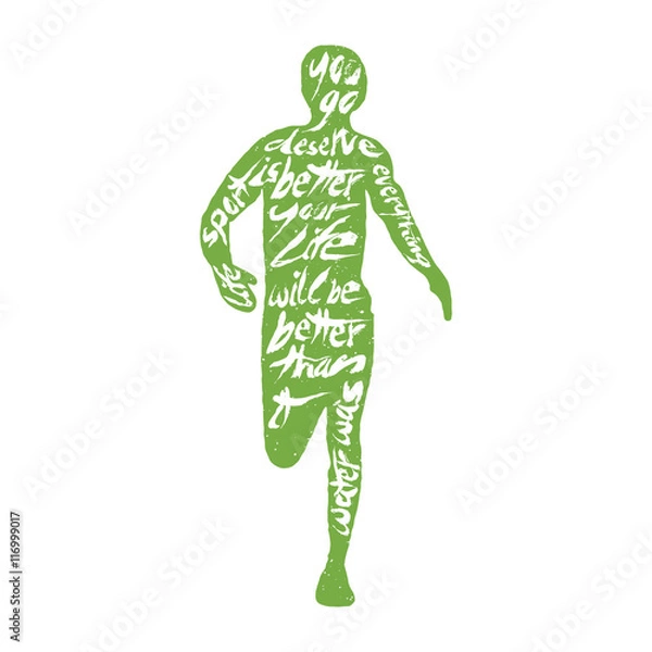 Fototapeta Typography lettering runner