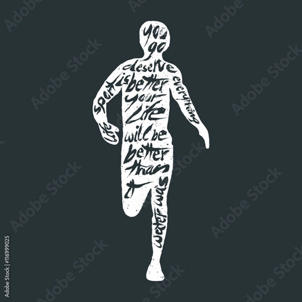 Fototapeta Typography lettering runner