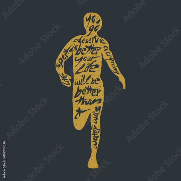 Fototapeta Typography lettering runner