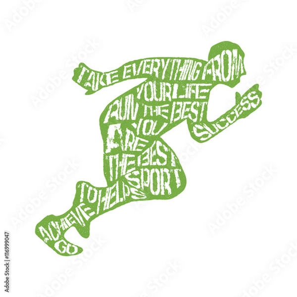 Fototapeta Typography lettering runner