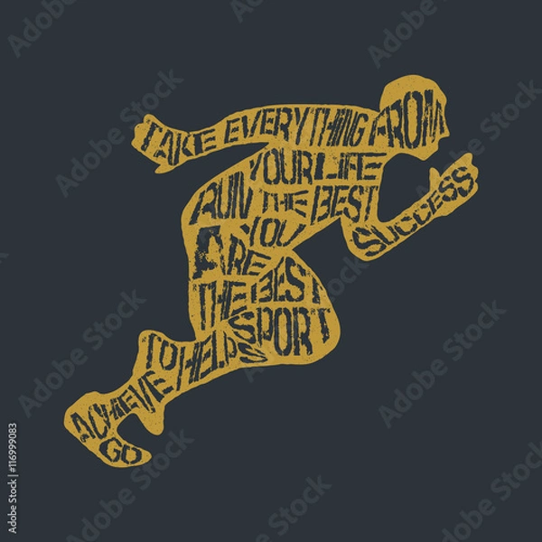 Fototapeta Typography lettering runner