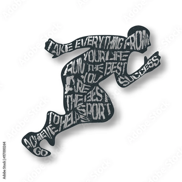 Fototapeta Typography lettering runner