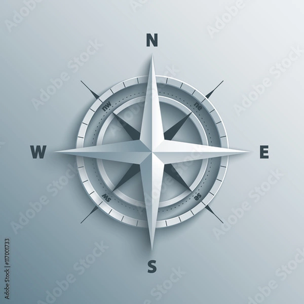 Obraz 3d wind rose vector illustration.