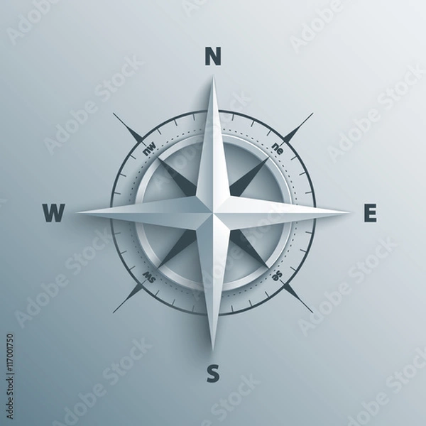 Obraz 3d wind rose vector illustration.