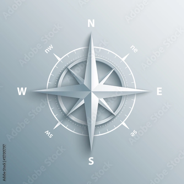 Obraz 3d wind rose vector illustration.