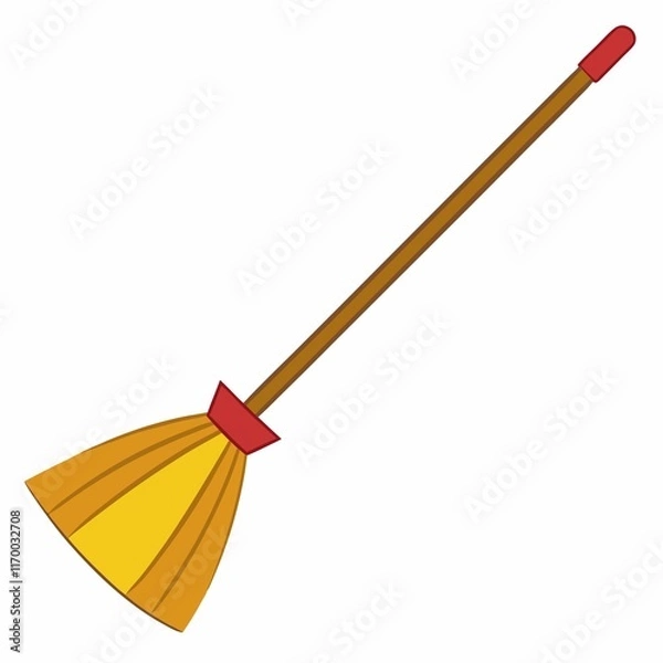 Obraz red broom isolated on white