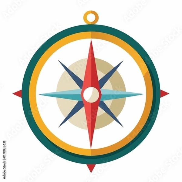 Obraz compass on a white background